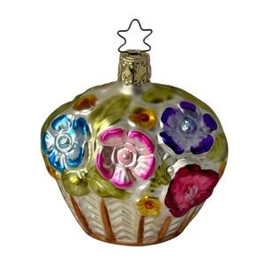 Inge Glas German Christmas Ornament Fruit Basket Generosity